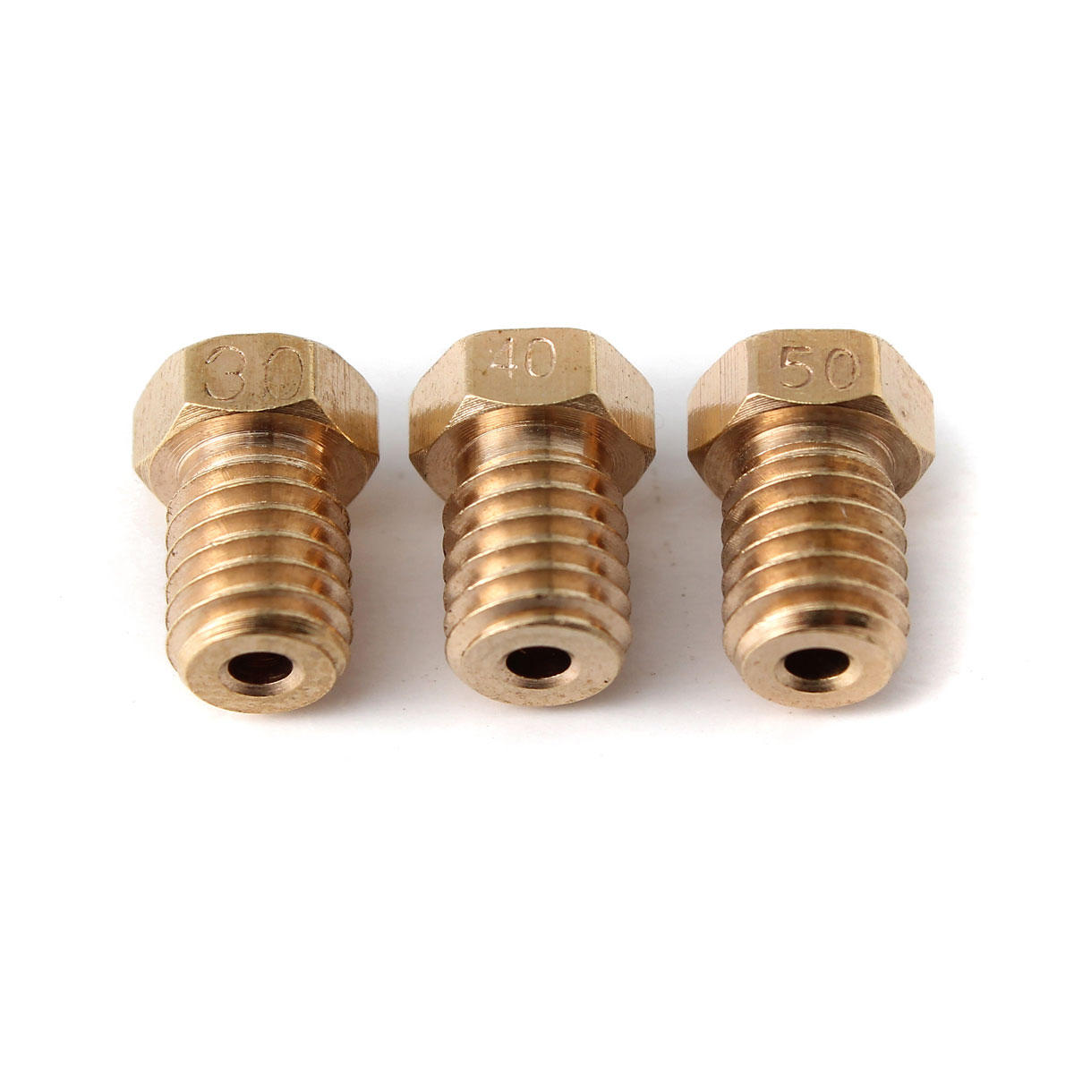 1 Pc M6 Threaded Copper Nozzle 0.3/0.4/0.5MM For 1.75mm Supplies 3D Printer COD